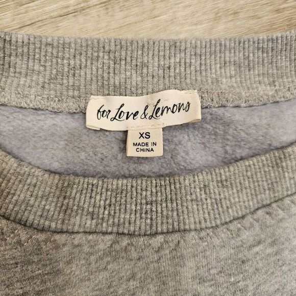 For Love and Lemons Gray Sweatshirt size XS - Picture 4 of 9